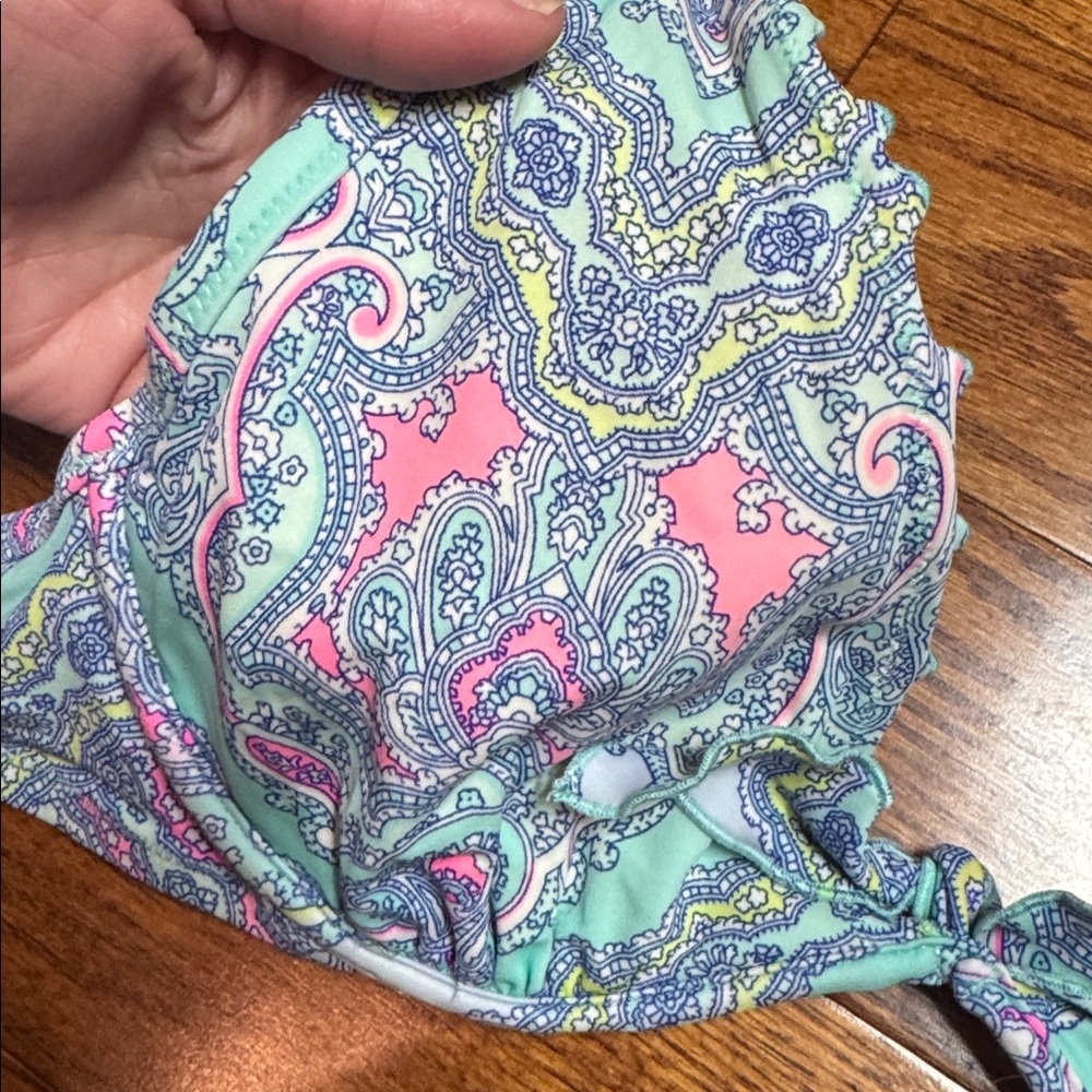 2/$10 Victoria's Secret 34D Paisley Bikini Top - Blue, Pink, Yellow - Picture 4 of 5